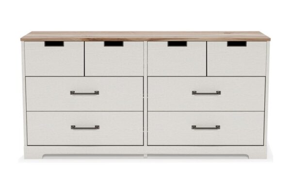 Vaibryn White / Brown / Beige Six Drawer Dresser Vinyl Wrapped - Image 3