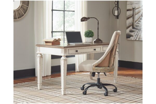 Realyn White / Brown Home Office Lift Top Desk - Image 8