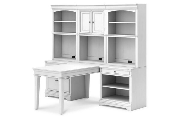 Kanwyn Whitewash Partners Desk With 2 Bookcases - Image 5