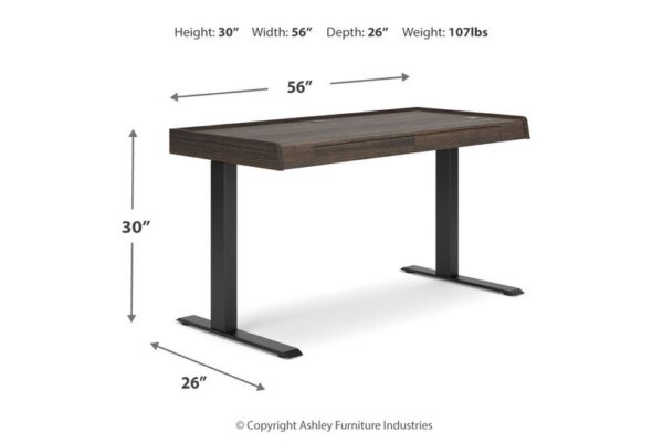 Zendex Dark Brown Adjustable Height Desk - Image 13