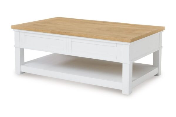 Ashbryn White / Natural Rectangular Cocktail Table - Image 6