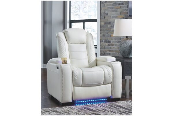 Party White Pwr Recliner-Adj Headrest - Image 2