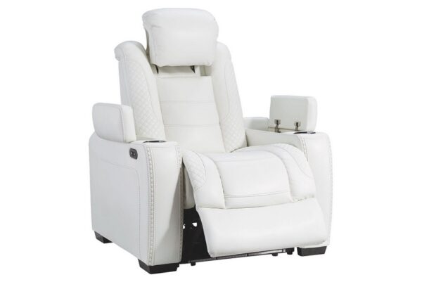 Party White Pwr Recliner-Adj Headrest - Image 6