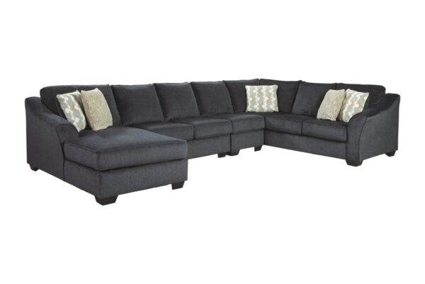 Eltmann Slate Left Arm Facing Corner Chaise With Sofa 4 Pc Sectional - Image 4