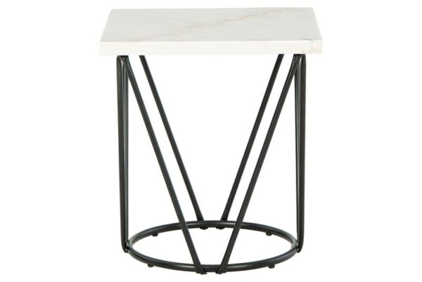 Vancent White / Black Square End Table - Image 3