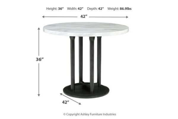 Centiar Black / Gray Round Dining Room Counter Table - Image 4