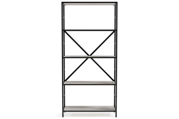 Bayflynn White / Black Bookcase 5 Fixed Shelves - Image 4