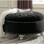 Harriotte Black Oversized Accent Ottoman