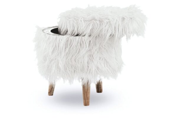 Elson White Storage Ottoman - Image 3