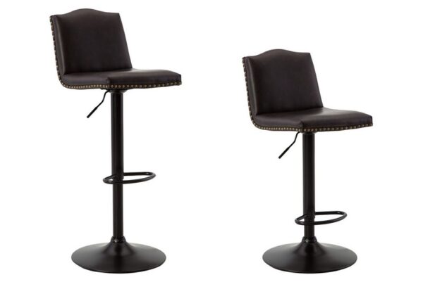 Gaddison Brown Black Tall Uph Swivel Barstool(Set of 2) - Image 3