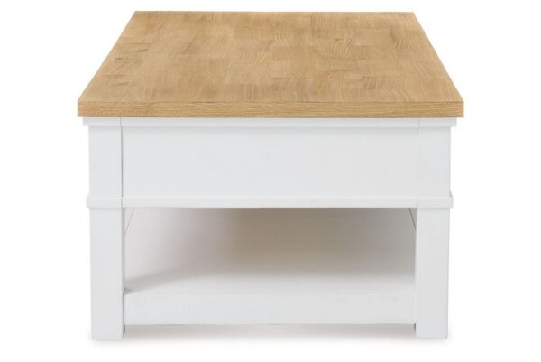 Ashbryn White / Natural Rectangular Cocktail Table - Image 5