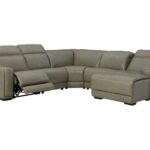 Correze Gray 5 Piece Power Reclining Sectional With Raf Back Chaise