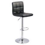 Bellatier Black / Chrome Finish Tall Uph Swivel Barstool(Set of 2)