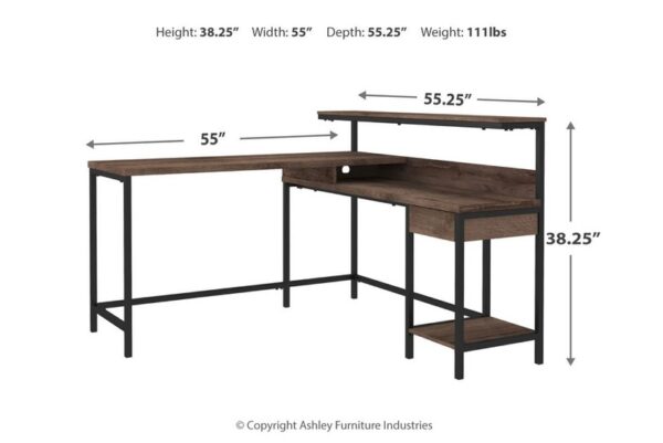 Arlenbry Gray L desk With Storage - Image 11