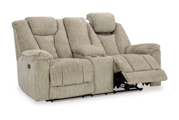 Hindmarsh Stone Power Reclining Loveseat With Console/ Adj Hdrst - Image 4