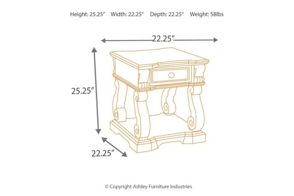 Alymere Rustic Brown Square End Table - Image 4