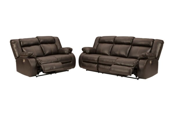 Denoron Chocolate 2 Pc. Reclining Power Sofa, Loveseat - Image 2