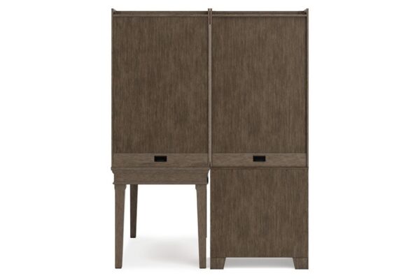 Janismore Weathered Gray Desk With Bookcase Wall Unit - Image 4