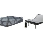 12 Inch Ashley Hybrid Gray 2 Pc. Head foot Model Better Queen Adjustable Massager Base And Mattress