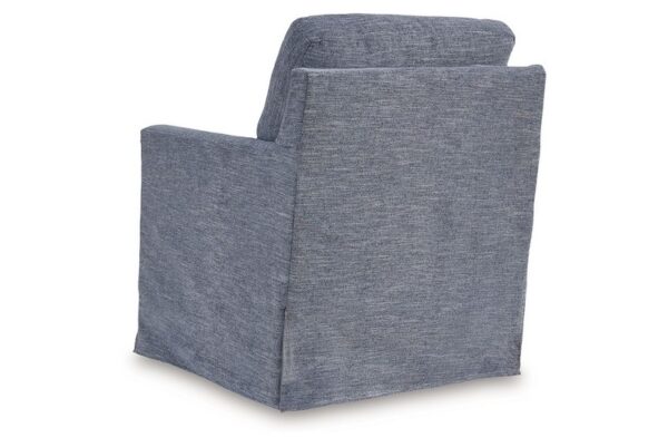 Nenana Next gen Nuvella Denim Swivel Glider Accent Chair - Image 5