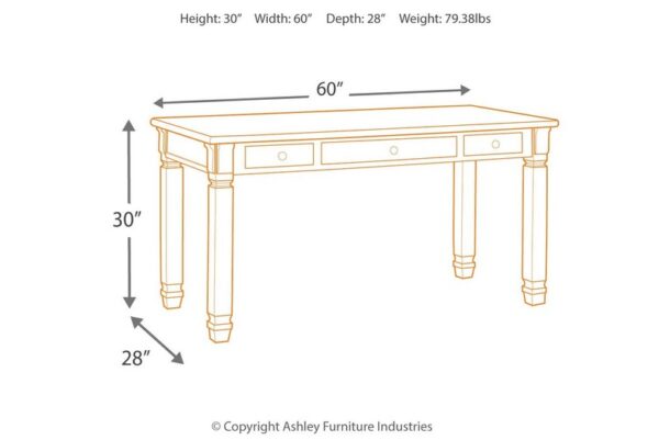 Bolanburg White / Brown / Beige Home Office Desk - Image 10