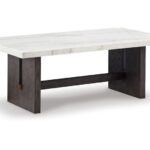 Burkhaus White / Dark Brown Rectangular Cocktail Table