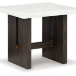 Burkhaus White / Dark Brown Rectangular End Table