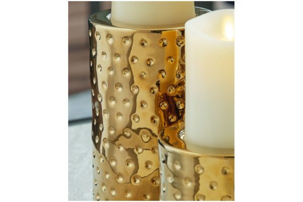 Marisa Gold Finish Candle Holder Set (Set of 3) - Image 3