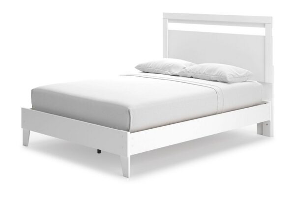 Flannia White Queen Panel Platform Bed - Image 4