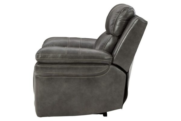 Edmar Charcoal Pwr Recliner/Adj Headrest - Image 6