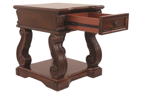 Alymere Rustic Brown Square End Table - Image 5