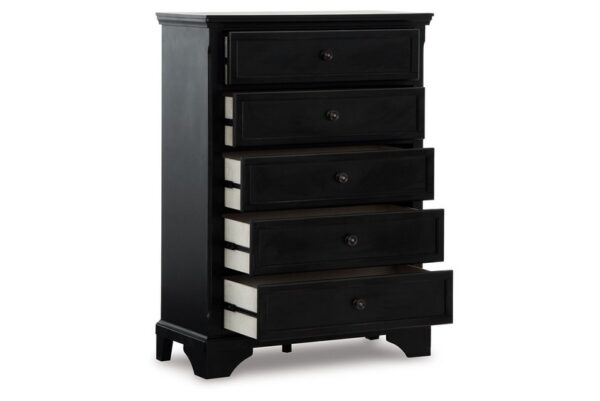 Chylanta Black Five Drawer Chest - Image 3