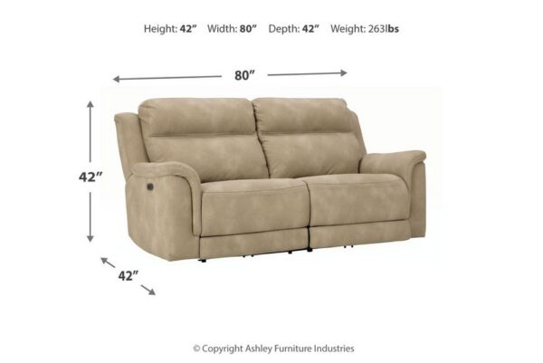 Next gen Durapella Sand 2 Seat Pwr Rec Sofa Adj Hdrest - Image 12