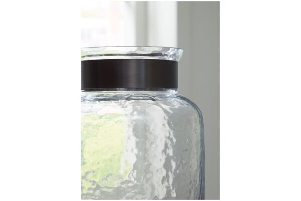 Lukasvale Clear / Pewter Finish Vase 11.25" - Image 3