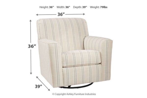 Alandari Gray Swivel Glider Accent Chair - Image 4