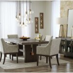 Burkhaus Dark Brown 8 Pc. Dining Room Extension Table, 6 Arm Chairs, Server