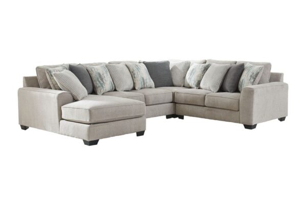 Ardsley Pewter Left Arm Facing Corner Chaise With Loveseat 4 Pc Sectional - Image 2