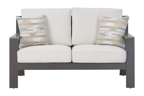 Tropicava Taupe / White Loveseat W/Cushion - Image 3