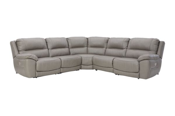 Dunleith Gray Power Reclining Sectional 5 Piece - Image 2