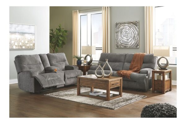 Coombs Charcoal 3 Pc. Reclining Sofa, Loveseat, Recliner - Image 6