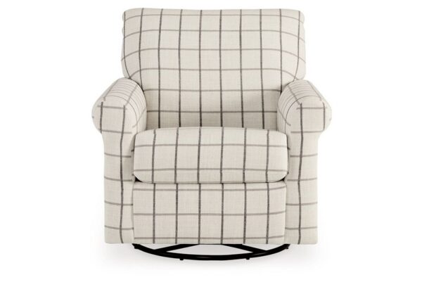 Davinca Charcoal Swivel Glider Accent Chair - Image 3