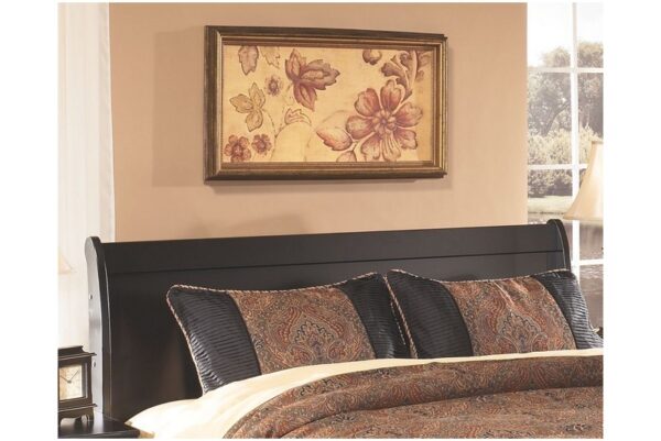 Huey Black Queen Sleigh Headboard - Image 2