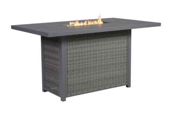 Palazzo Gray Rect Bar Table W/Fire Pit - Image 3