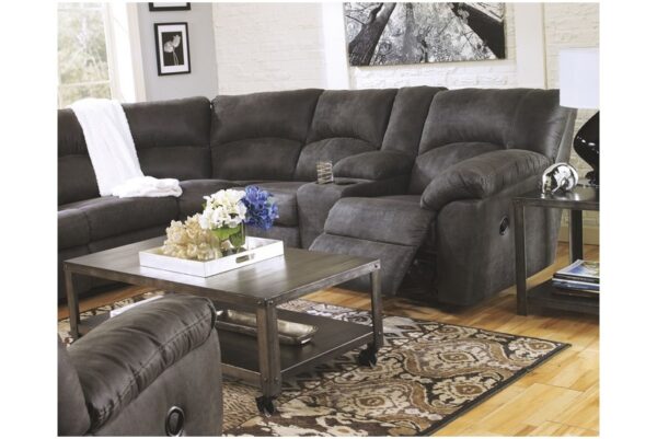 Tambo Pewter 3 Pc. Right Arm Facing Loveseat With Console 2 Pc Sectional, Rocker Recliner - Image 3