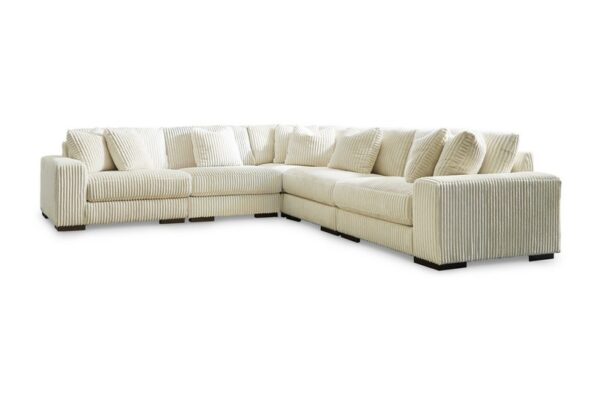 Lindyn Ivory Corner Chairs 5 Pc Sectional - Image 3