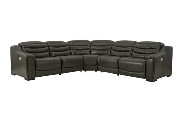 Center Line Dark Gray Zero Wall Recliners 5 Pc Sectional - Image 2