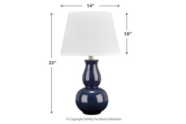 Zellrock Navy Ceramic Table Lamp - Image 4