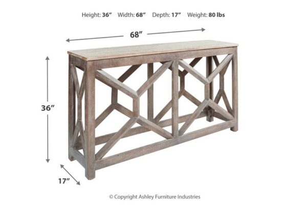 Lanzburg Antique Gray Console Sofa Table - Image 4