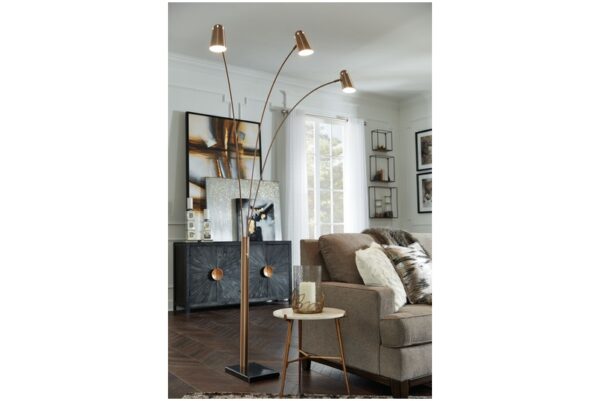 Colldale Gold Finish / Black Metal Arc Lamp - Image 2