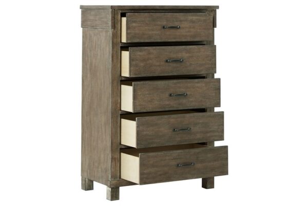 Shamryn Grayish Brown Five Drawer Chest - Image 3